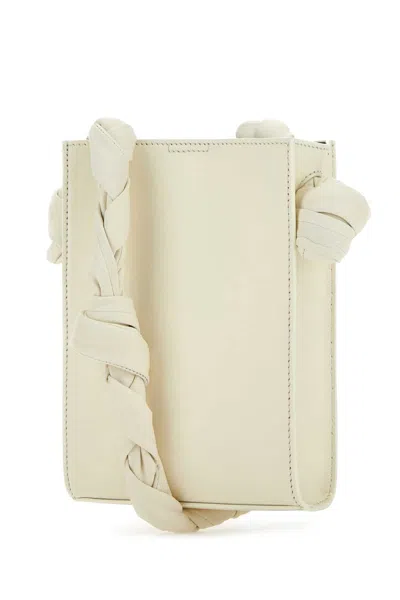 Jil Sander Ivory Leather Tangle Shoulder Bag