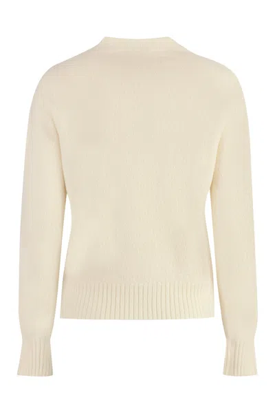Jil Sander Ivory Wool Sweater In White