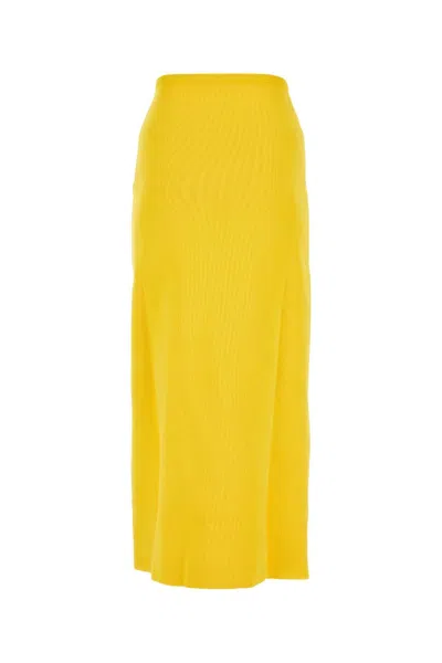 Jil Sander Yellow Viscose Blend Skirt In Yellow