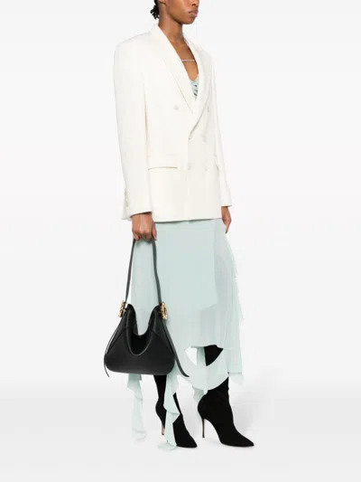 Lanvin Black Leather Melodie Shoulder Bag In Black