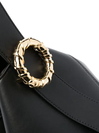 Lanvin Black Leather Melodie Shoulder Bag In Black