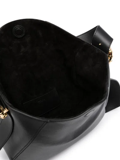 Lanvin Black Leather Melodie Shoulder Bag In Black