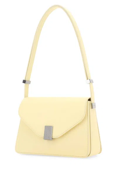 Lanvin Pastel Yellow Leather Concerto Shoulder Bag In White