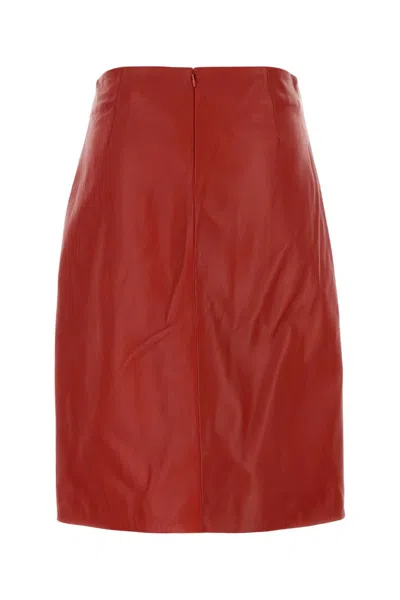 Loulou Studio Loulou Red Leather Ekare Skirt In Red