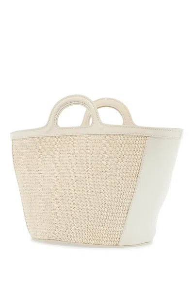 Marni White Leather And Raffia Small Tropicalia Summer Handbag
