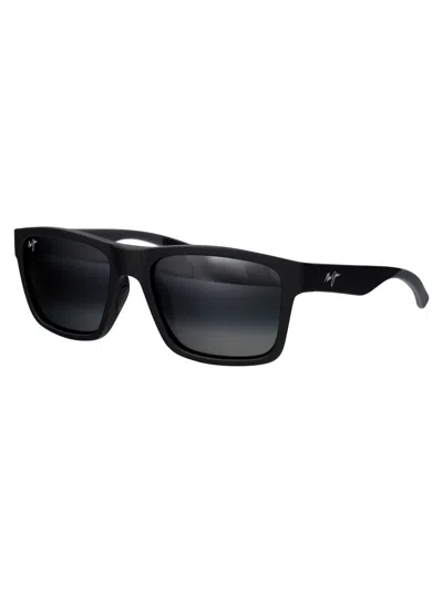Maui Jim Matte Black Grey Acetate Sunglasses