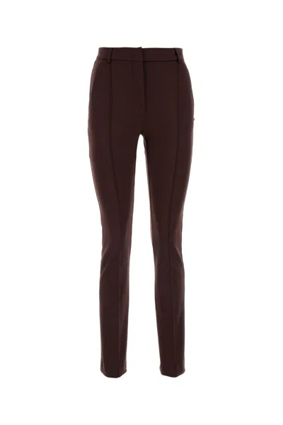 Sportmax Skinny Ricetta Pant In Stretch Nylon In Brown