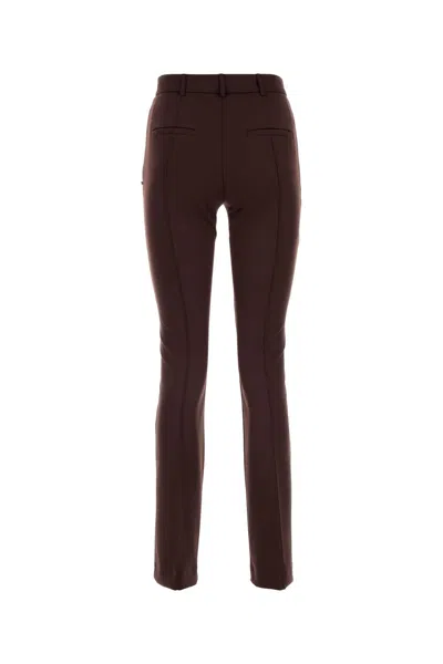 Sportmax Skinny Ricetta Pant In Stretch Nylon In Brown