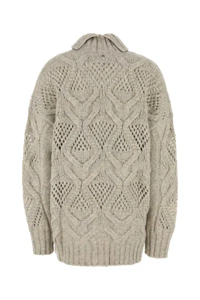 Sportmax Grey Wool Blend Edicola Oversize Sweater In Brown
