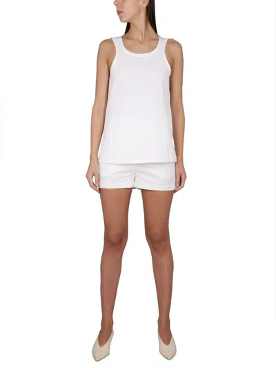 Sportmax Cotton Blend Tank Top Supreme In White