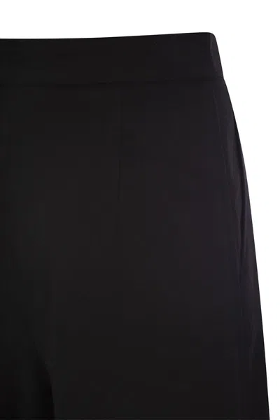 Max Mara Studio High Waist Wide Leg Trousers In Black