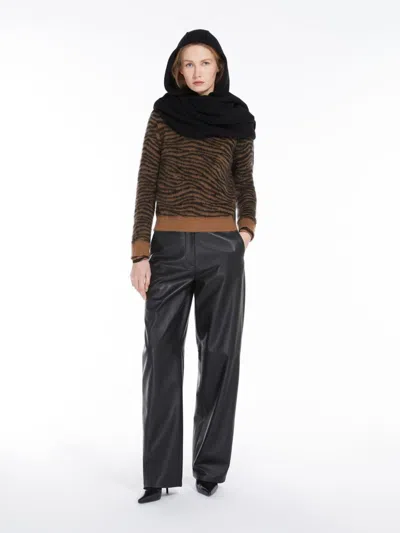 Max Mara Studio Embroidered Nylon Blend Abadan Sweater In Multi