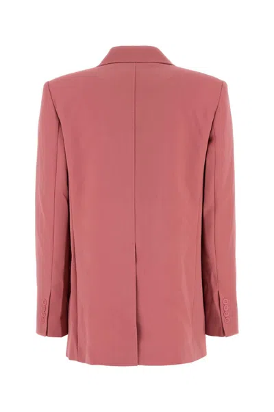 Max Mara Studio Pink Wool Lamella Blazer In Neutral