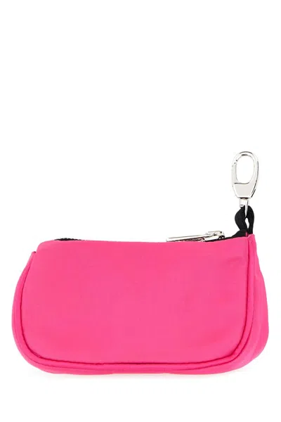 Moncler Fluo Pink Nylon Dogs Bag Dispenser In Brown