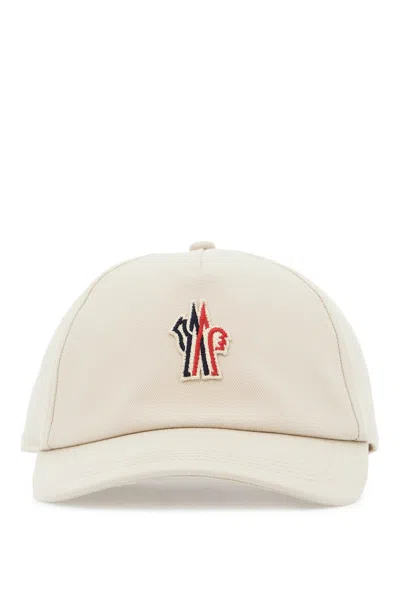 Moncler Grenoble Sand Cotton Baseball Cap In Brown