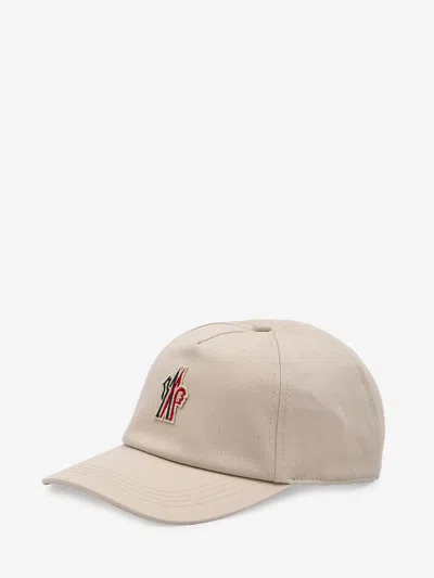 Moncler Grenoble Sand Cotton Baseball Cap In Brown