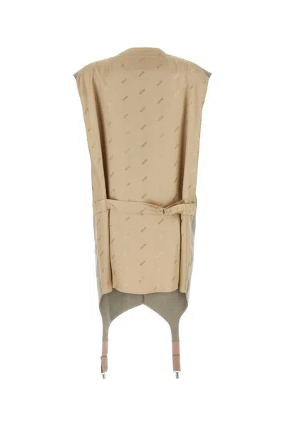 Moschino Couture Two-tone Wool And Satin Oversize Vest In Black