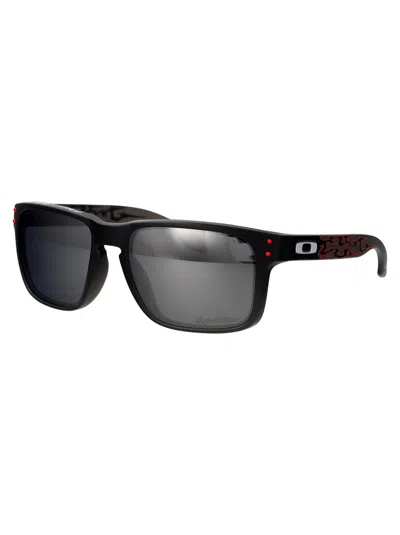 Oakley Dark Lens Metal Rivet Rectangular Frame In Black