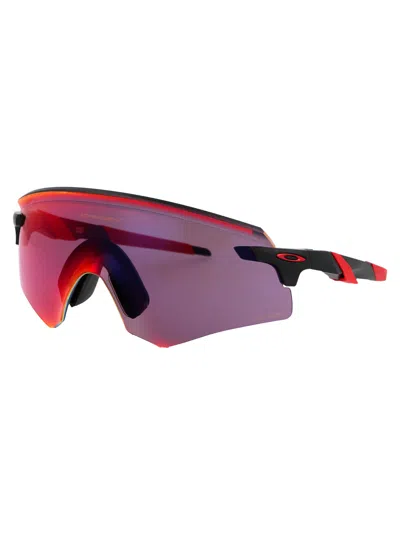 Oakley Matte Black Acetate Sunglasses In Pink