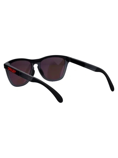 Oakley Matte Black Acetate Sunglasses In Blue