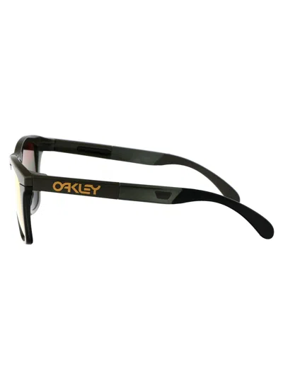 Oakley Matte Black Acetate Sunglasses In Yellow