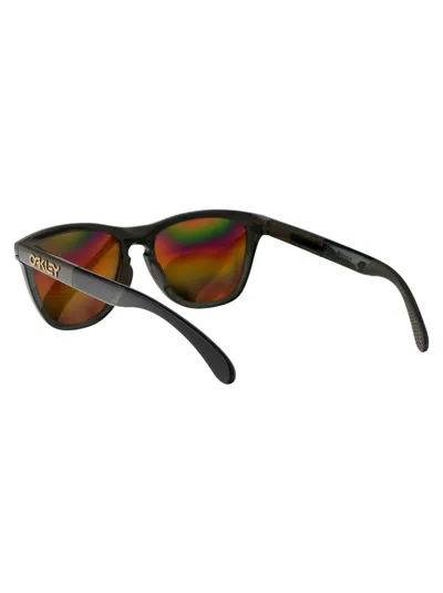 Oakley Matte Black Acetate Sunglasses In Yellow