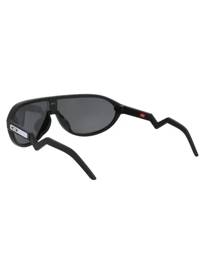 Oakley Matte Black Acetate Sunglasses In Gray