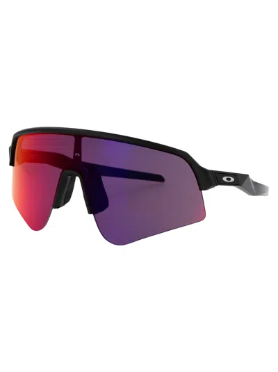 Oakley Matte Black Acetate Sunglasses In Pink