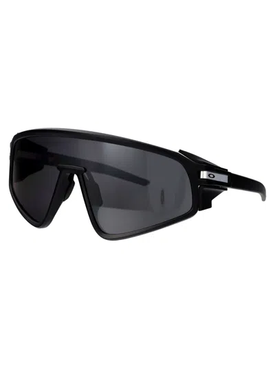 Oakley Matte Black Acetate Sunglasses In Brown