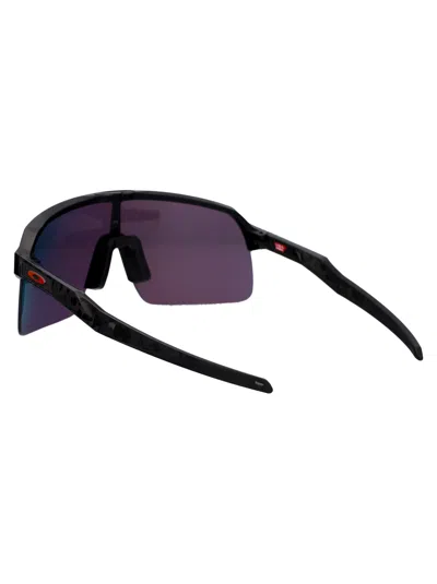 Oakley Matte Black Acetate Sunglasses In Blue