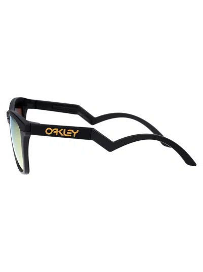 Oakley Matte Black Acetate Sunglasses In Yellow