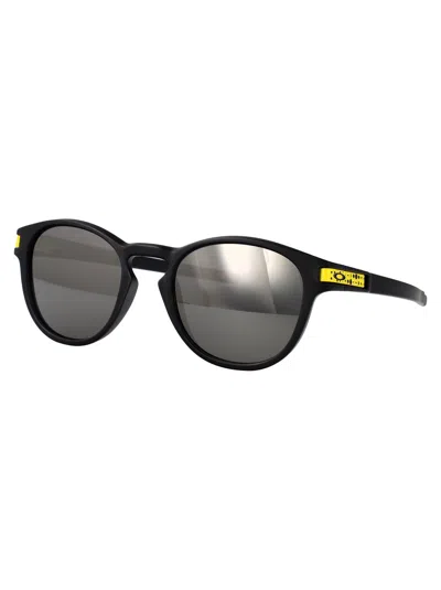 Oakley Matte Black Acetate Sunglasses In Gray