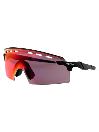 Oakley Matte Black Acetate Sunglasses In Pink