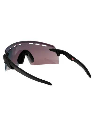 Oakley Matte Black Acetate Sunglasses In Pink