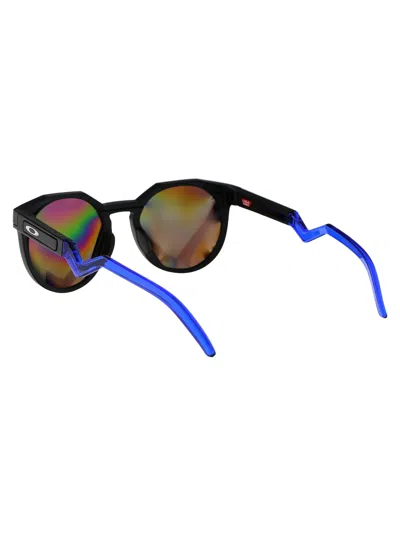 Oakley Matte Black Acetate Sunglasses In Blue