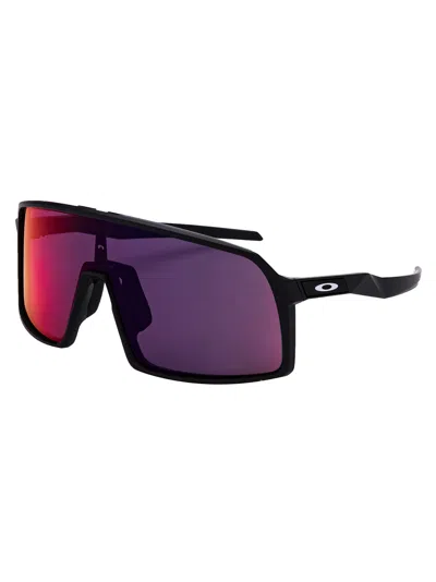 Oakley Matte Black Injected Sunglasses In Purple