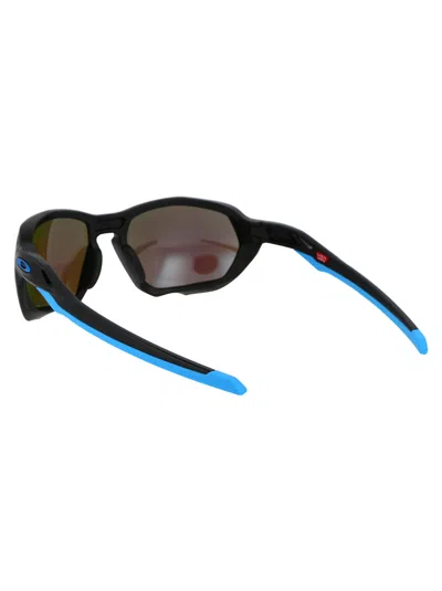 Oakley Matte Black Acetate Sunglasses In Blue