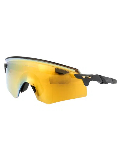 Oakley Matte Carbon Acetate Sunglasses In Yellow