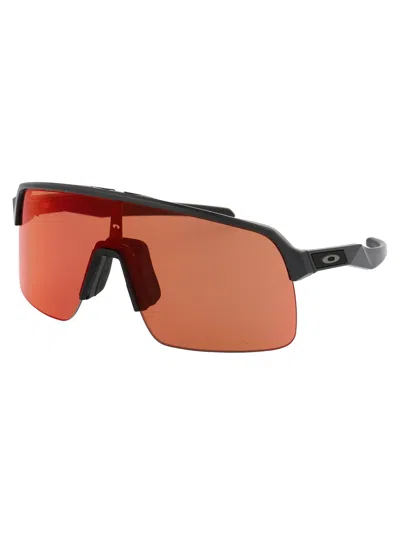 Oakley Matte Carbon Acetate Sunglasses In Purple