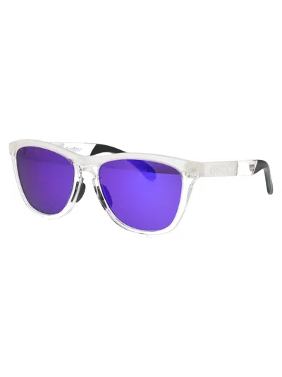 Oakley Matte Clear Acetate Sunglasses In Purple
