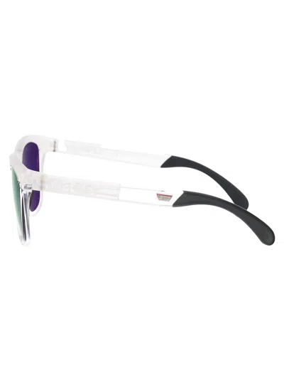 Oakley Matte Clear Acetate Sunglasses In Purple