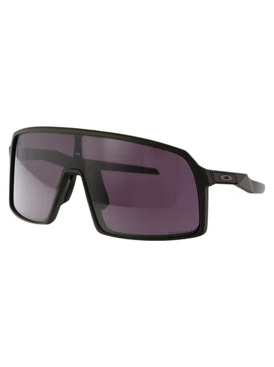 Oakley Matte Olive Acetate Sunglasses In Gray