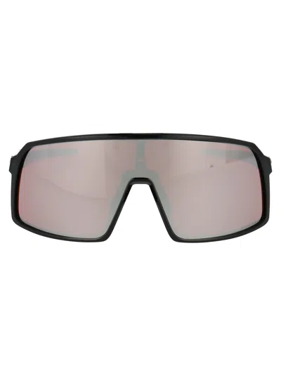 Oakley Polished Black Acetate Sunglasses In Gray