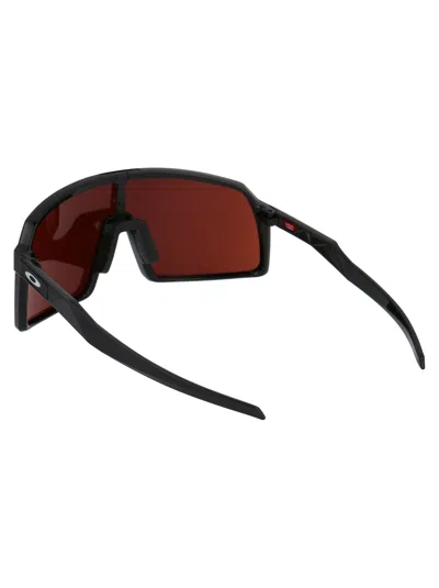 Oakley Polished Black Acetate Sunglasses In Gray