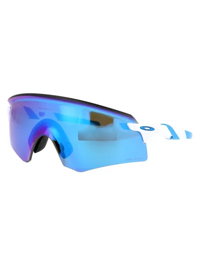 Oakley Polished White Acetate Sunglasses In Blue