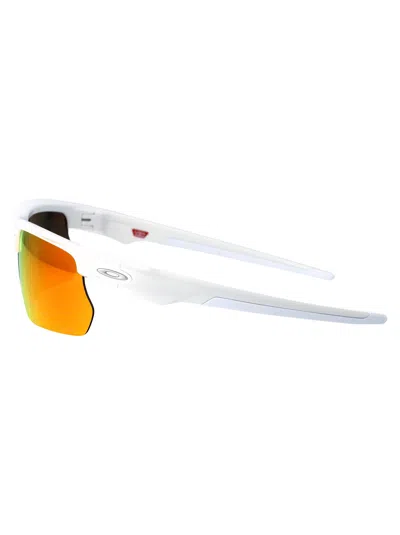 Oakley Polished White Acetate Sunglasses In Orange