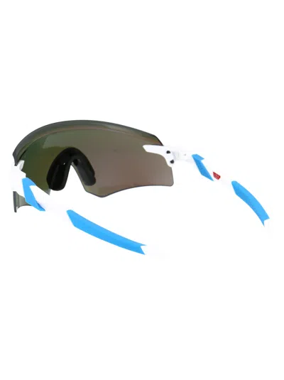 Oakley Polished White Acetate Sunglasses In Blue