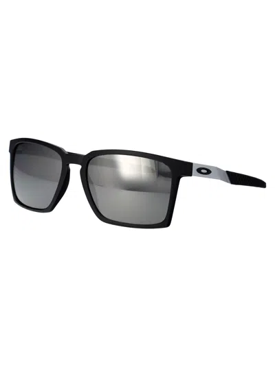 Oakley Satin Black Acetate Sunglasses In Gray