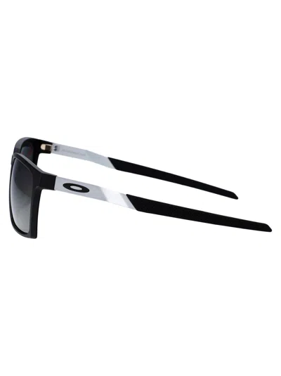 Oakley Satin Black Acetate Sunglasses In Gray