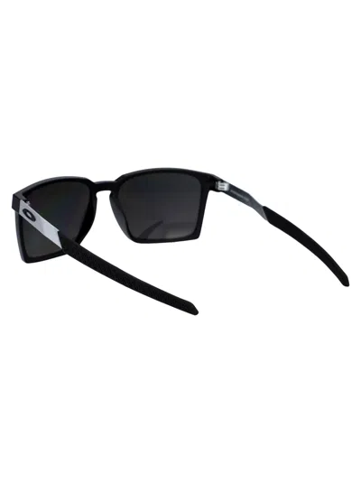 Oakley Satin Black Acetate Sunglasses In Gray